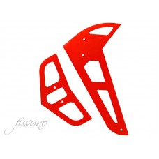 Fusuno Neon Red Fiberglass Horizontal/Vertical Fins-T-Rex 450